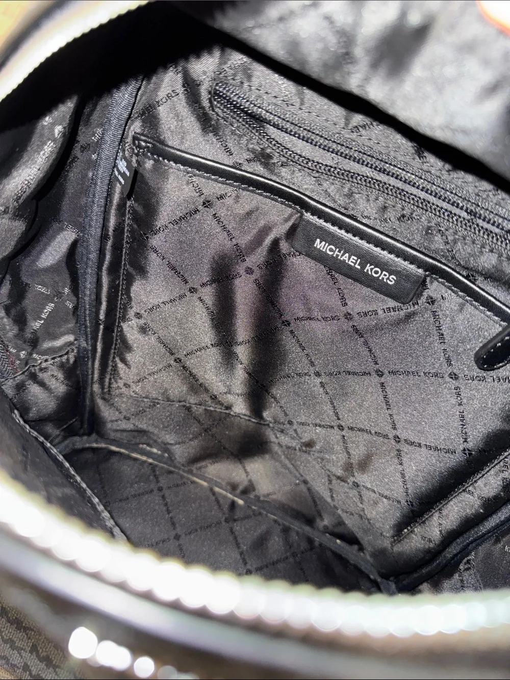 Michael Kors Bag Jet Set MK Logo Black Gray Backpack - Picture 9 of 17